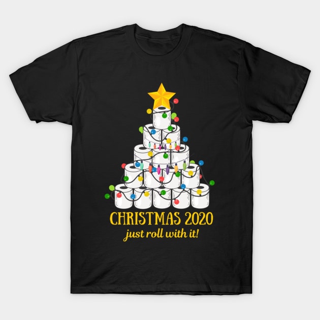 2020 Funny Quarantine Christmas Toilet Paper Tree Gifts Shirt Funny Christmas Lights Gifts T-Shirt by Bruna Clothing